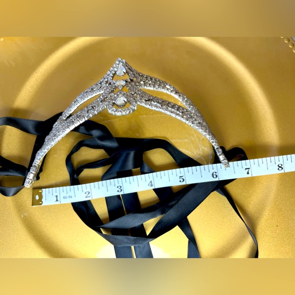 Masquerade Mask With Rhinestones & Satin Ribbon - Picture 6 of 6